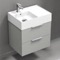 Floating Small Bathroom Vanity, Modern, 24